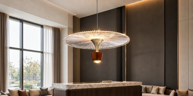 Drop chandelier in a hotel lobby Drop chandelier in a hotel lobby